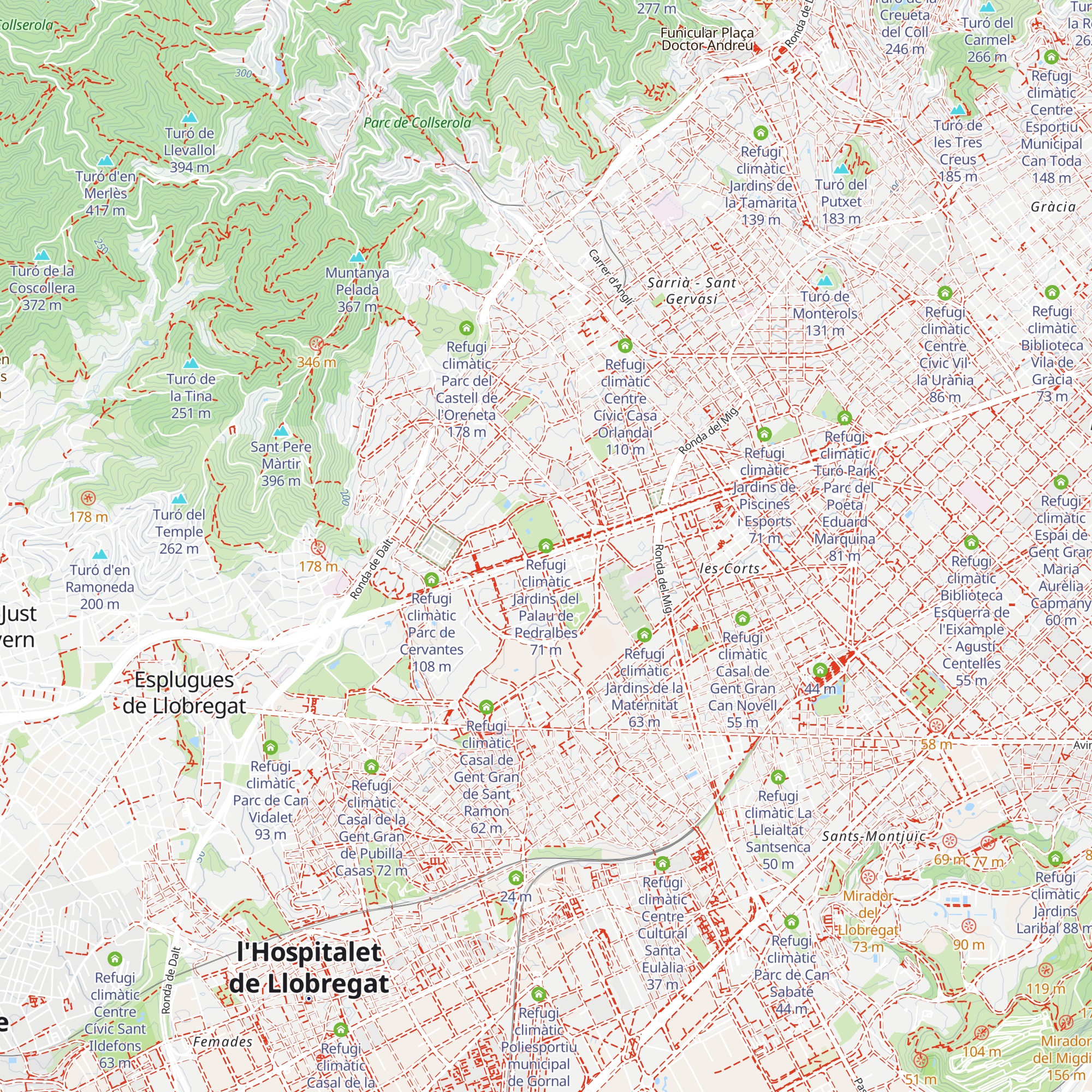 Refugi climàtic Jardins del Palau de Pedralbes map