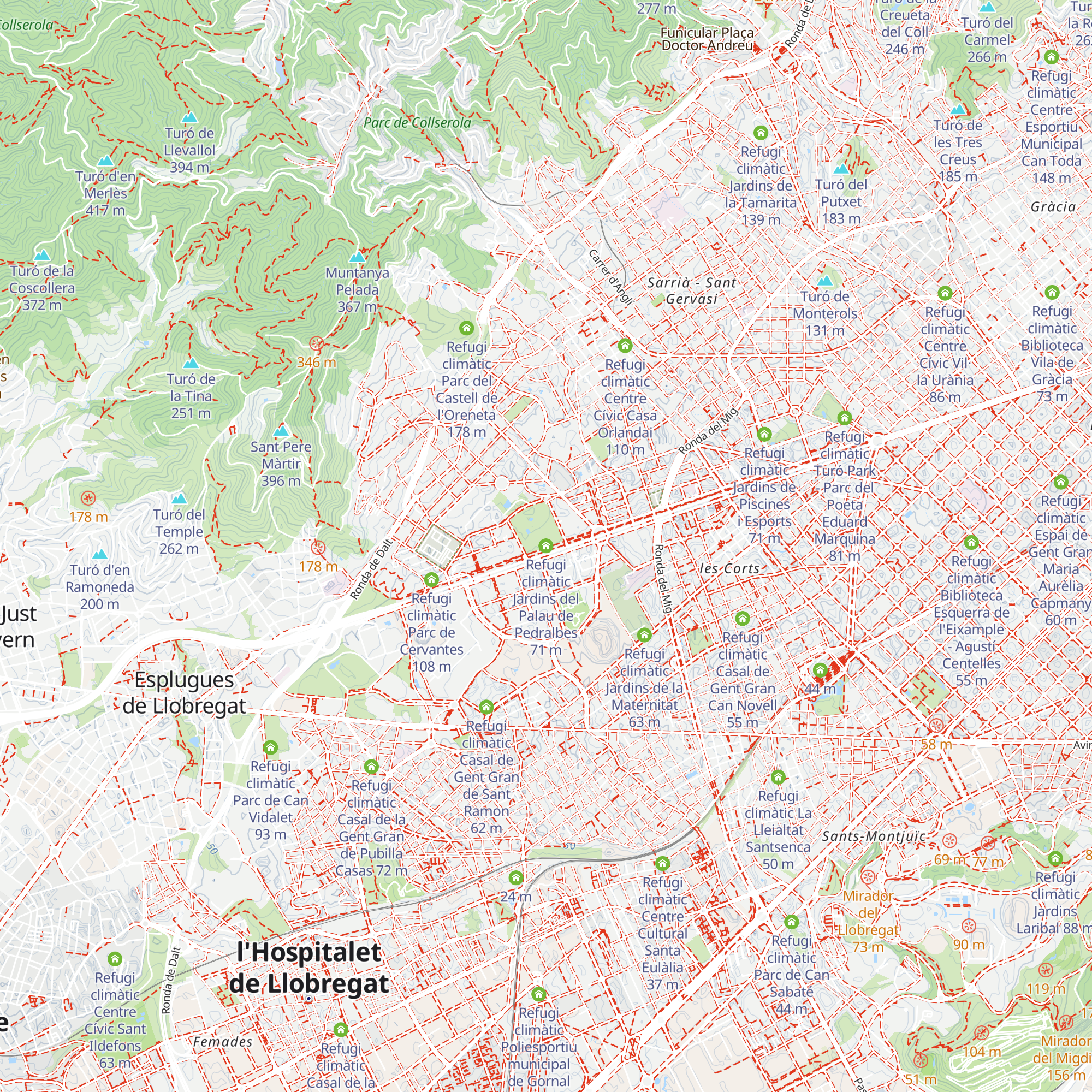 Refugi climàtic Jardins del Palau de Pedralbes map