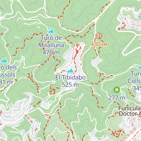 Map of El Tibidabo