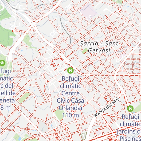 Map of Refugi climàtic Centre Cívic Casa Orlandai