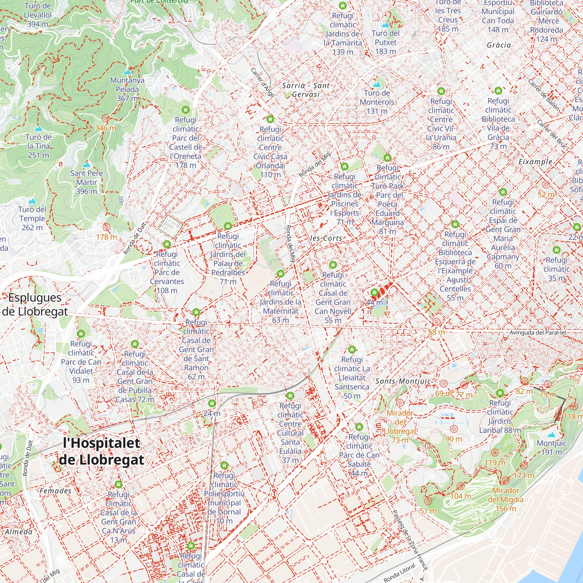 Refugi climàtic Centre Cívic Joan Oliver - Pere Quart map