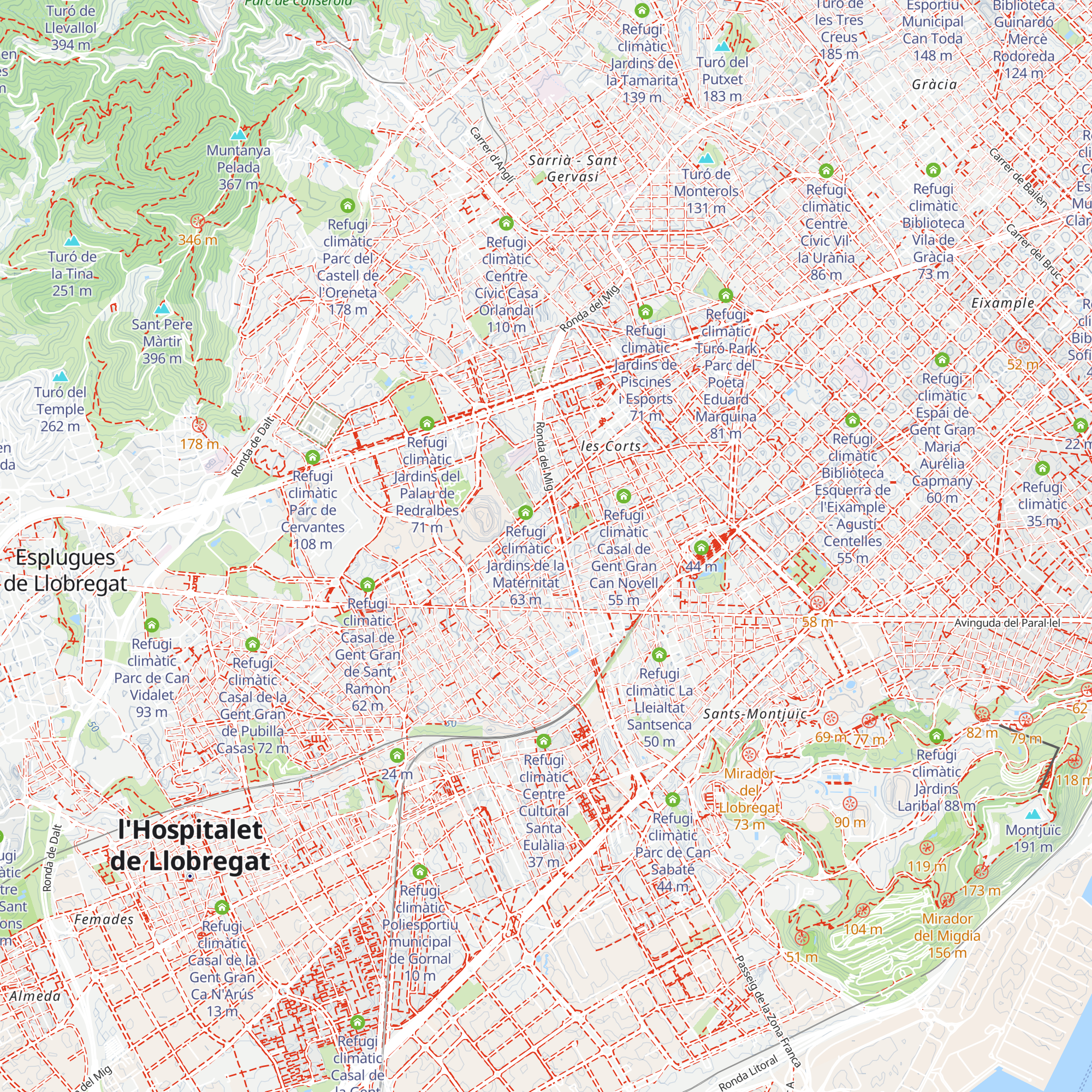 Refugi climàtic Centre Cívic Joan Oliver - Pere Quart map