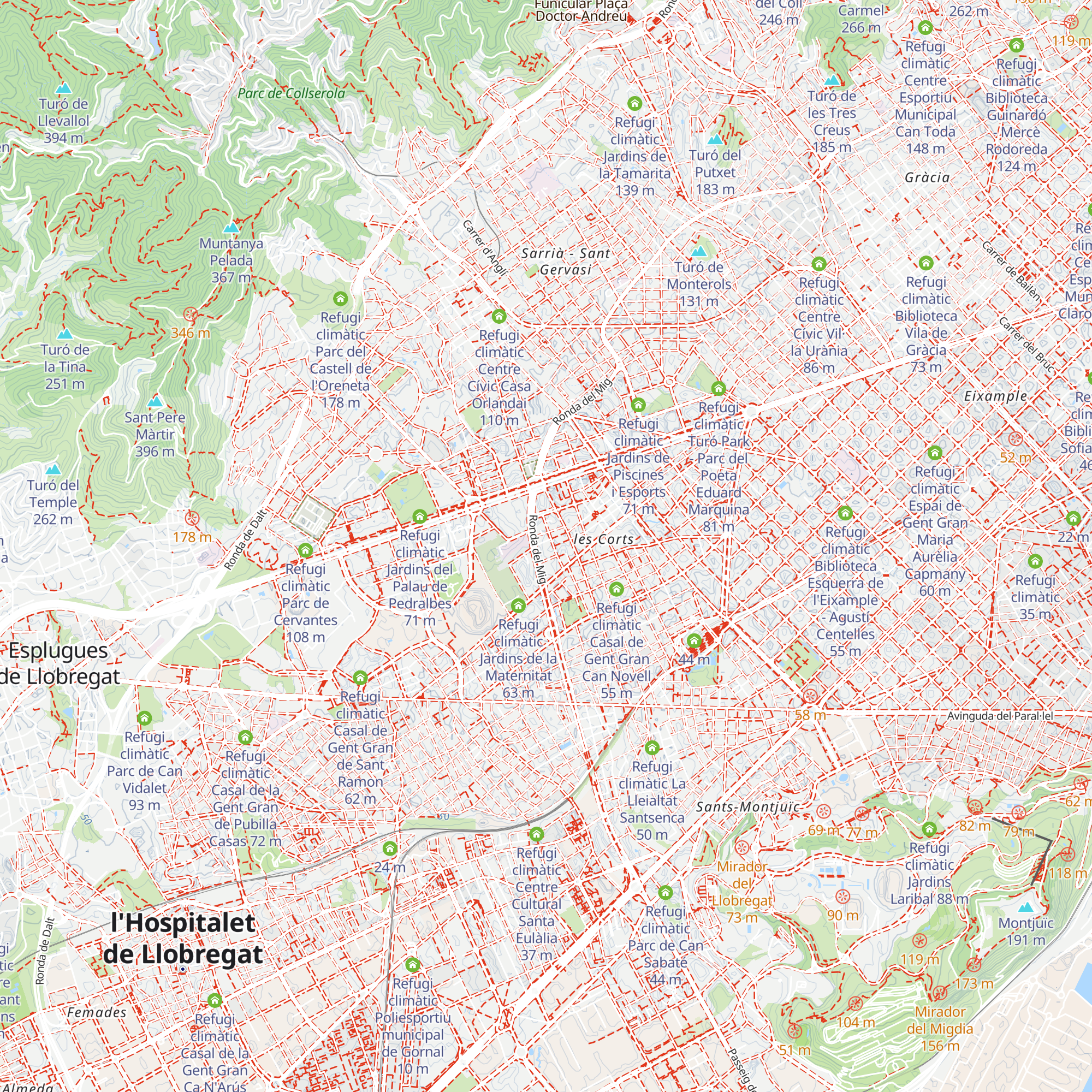 Refugi climàtic Centre Cívic Tomasa Cuevas - Les Corts map