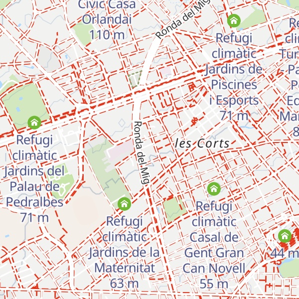 Map of Refugi climàtic Centre Cívic Tomasa Cuevas - Les Corts