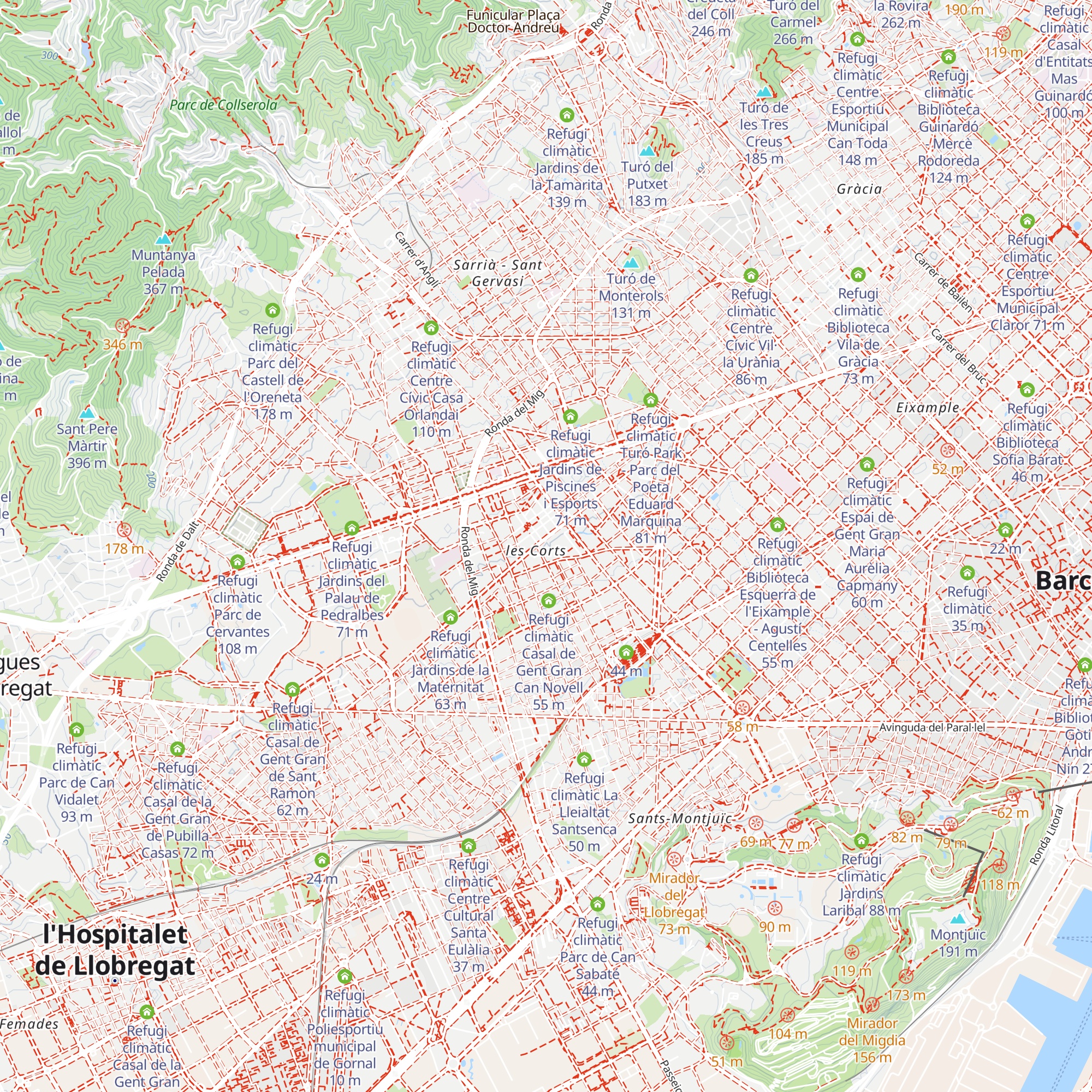 Refugi climàtic Centre Esportiu Municipal Les Corts map