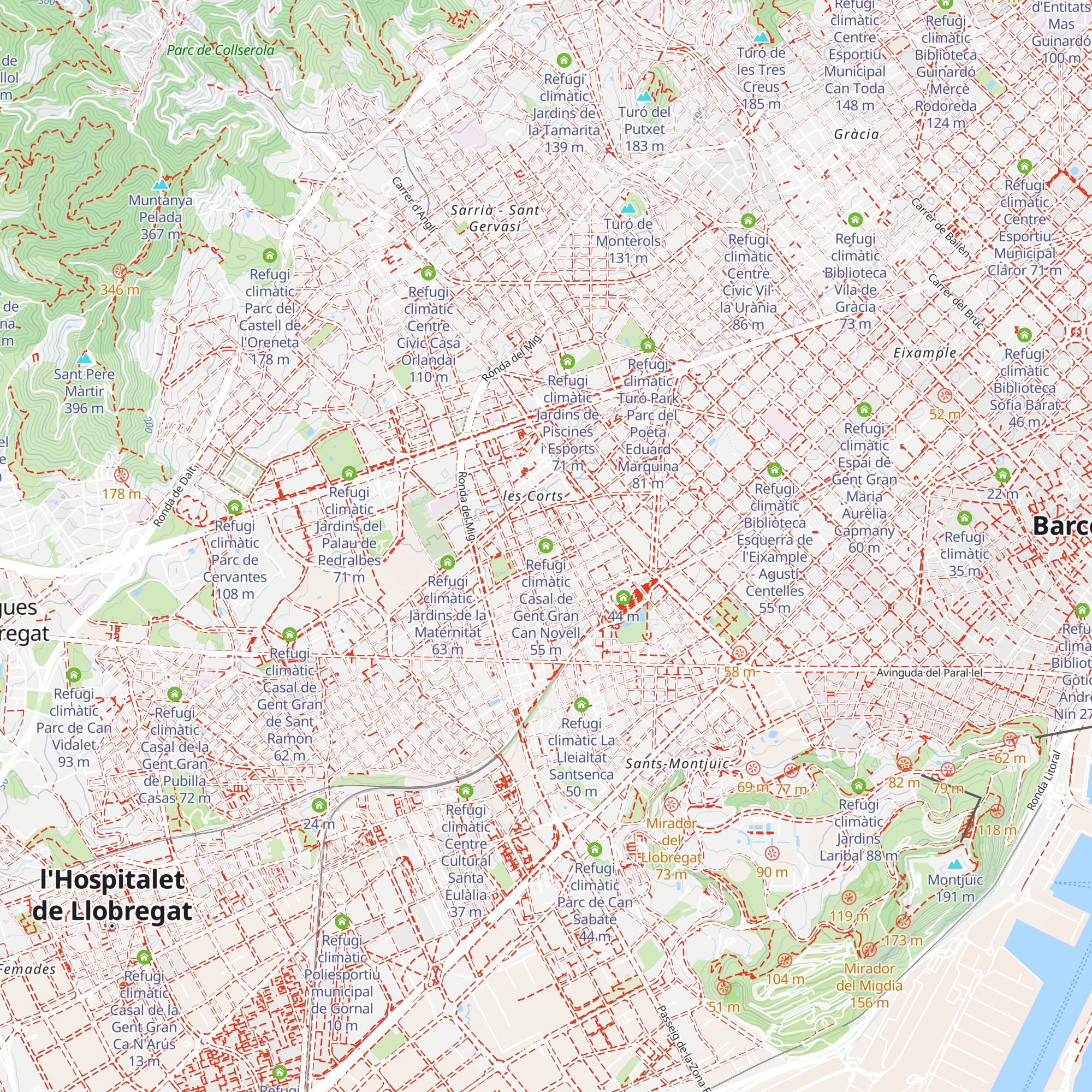 Refugi climàtic Casal de Gent Gran Can Novell map