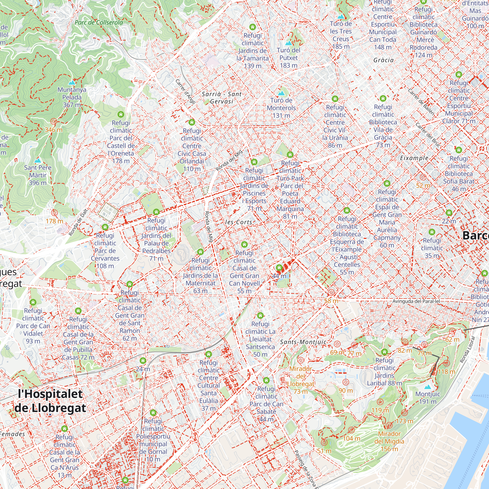 Refugi climàtic Casal de Gent Gran Can Novell map