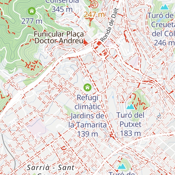 Map of Refugi climàtic Jardins de la Tamarita