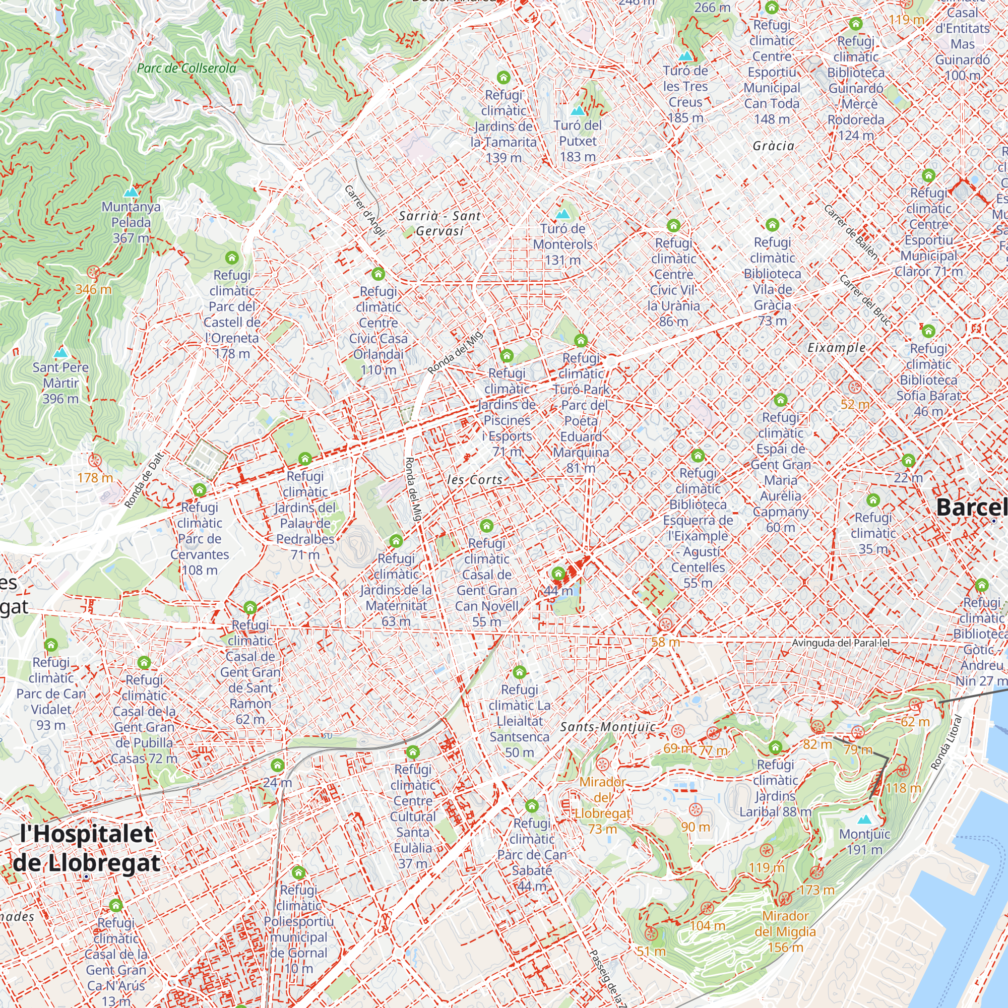 Refugi climàtic Biblioteca Montserrat Abelló map