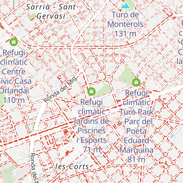 Map of Refugi climàtic Jardins de Piscines i Esports