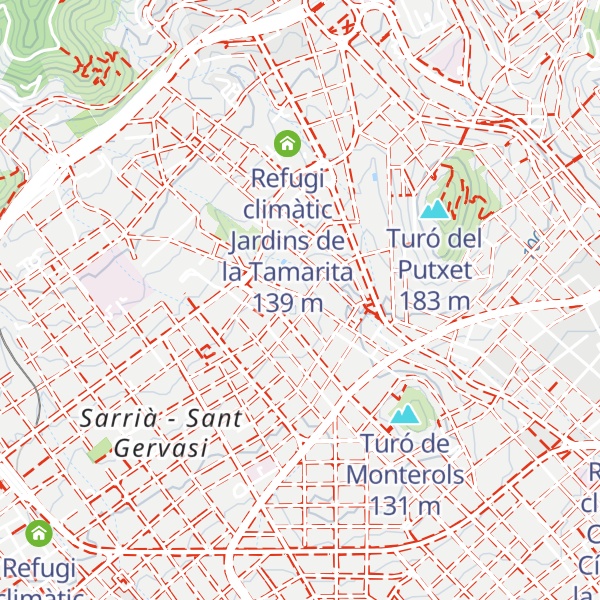 Map of Refugi climàtic Biblioteca Sant Gervasi - Joan Maragall
