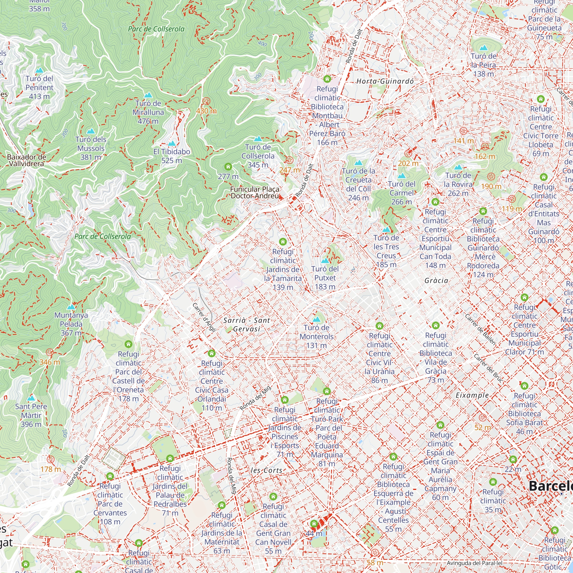 Refugi climàtic Biblioteca Sant Gervasi - Joan Maragall map