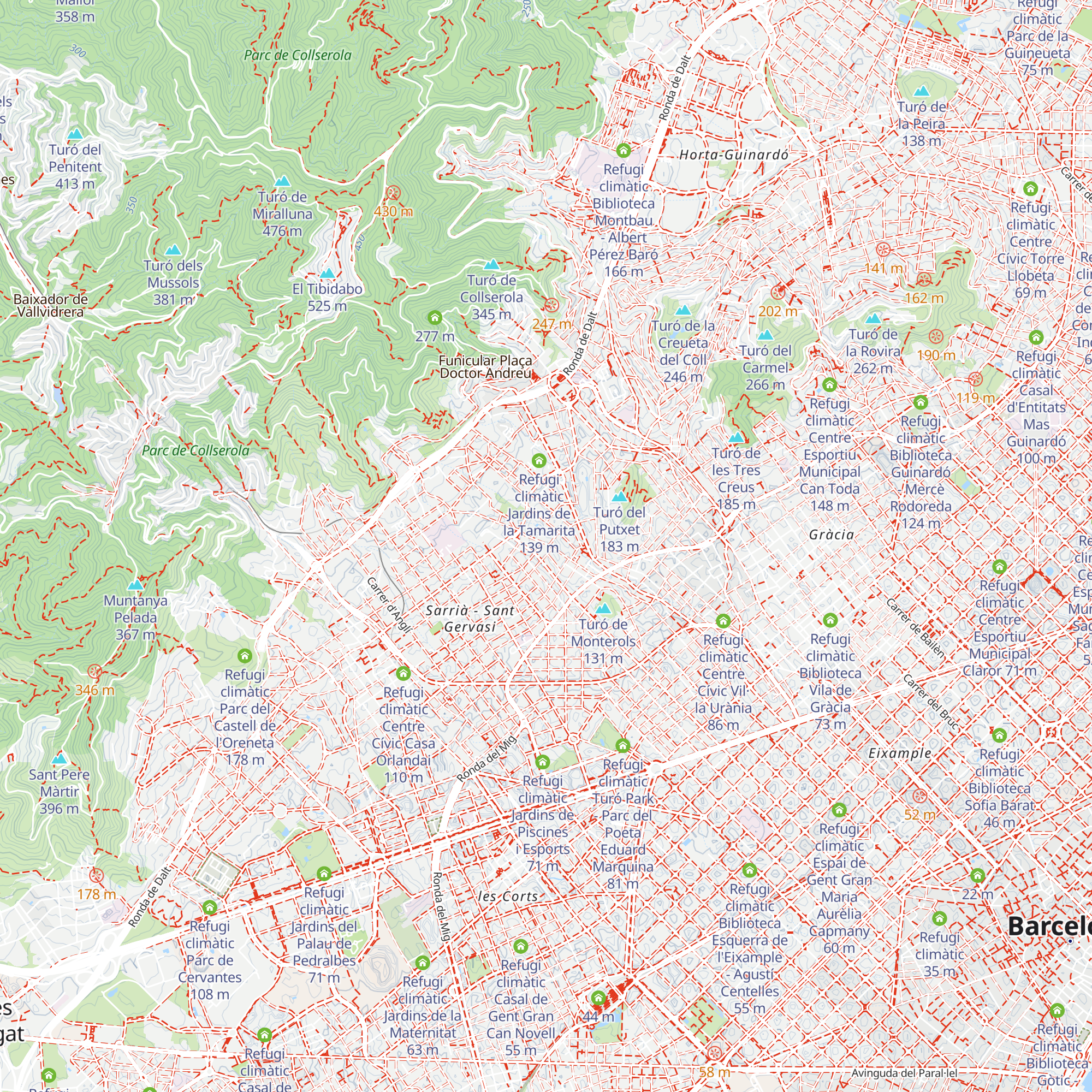 Refugi climàtic Biblioteca Sant Gervasi - Joan Maragall map