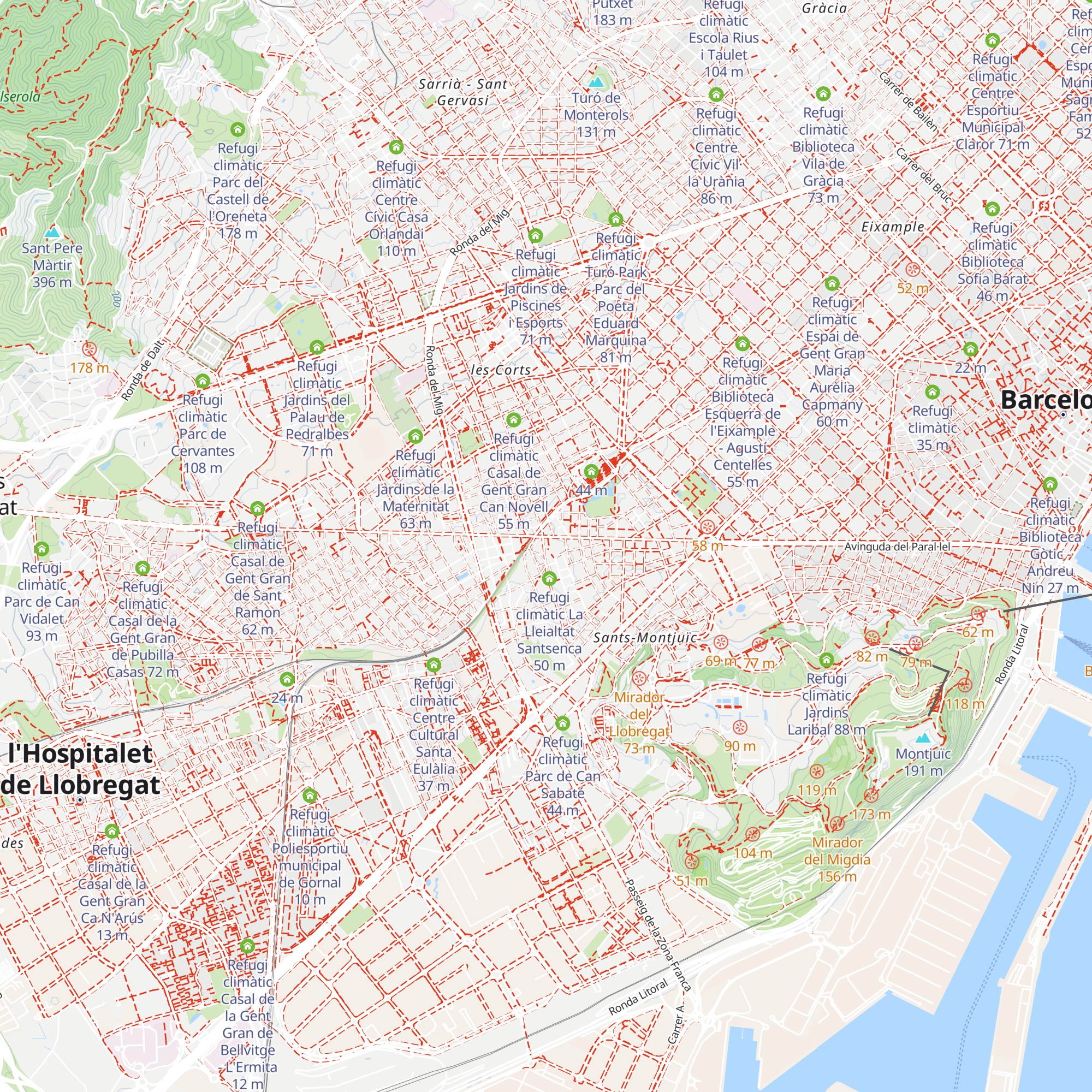 Refugi climàtic Casal de Gent Gran Cotxeres de Sants map