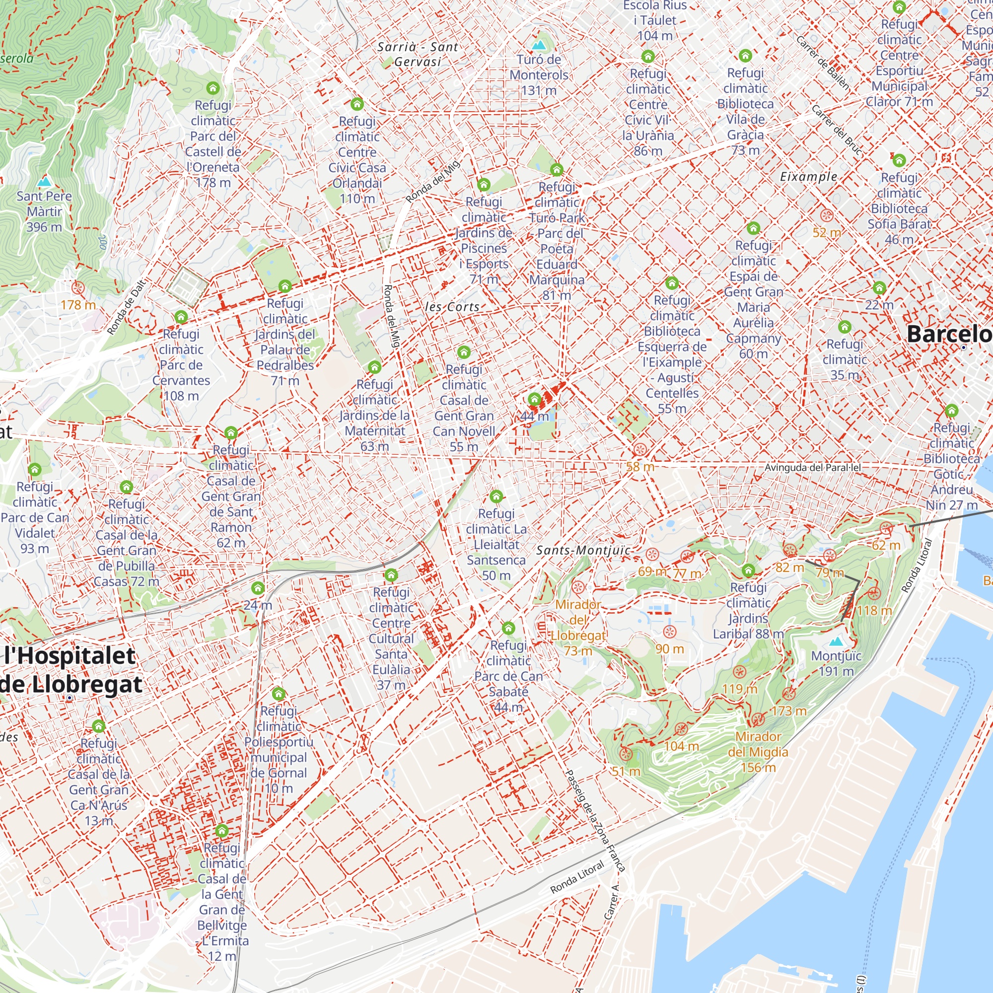 Refugi climàtic La Lleialtat Santsenca map