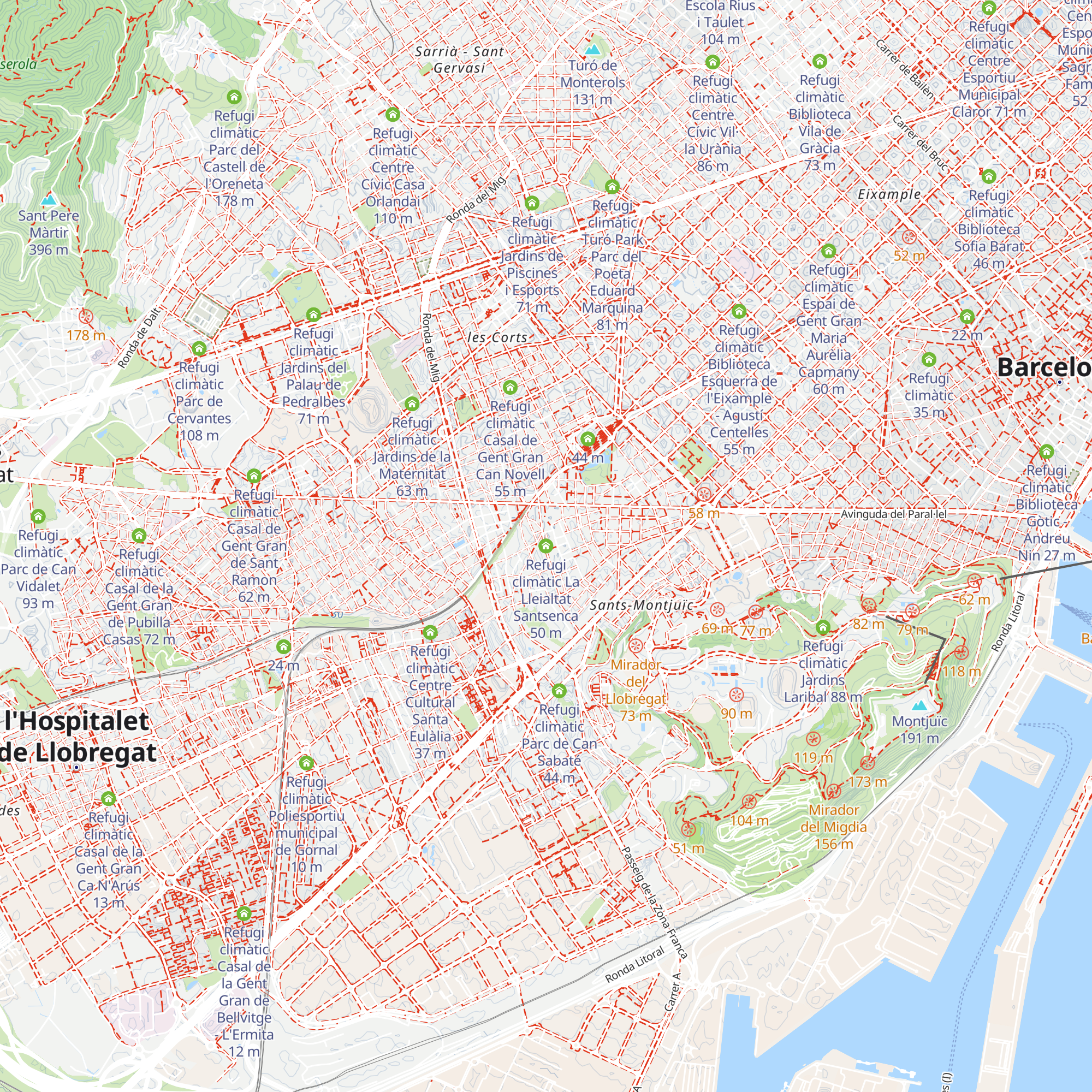 Refugi climàtic La Lleialtat Santsenca map