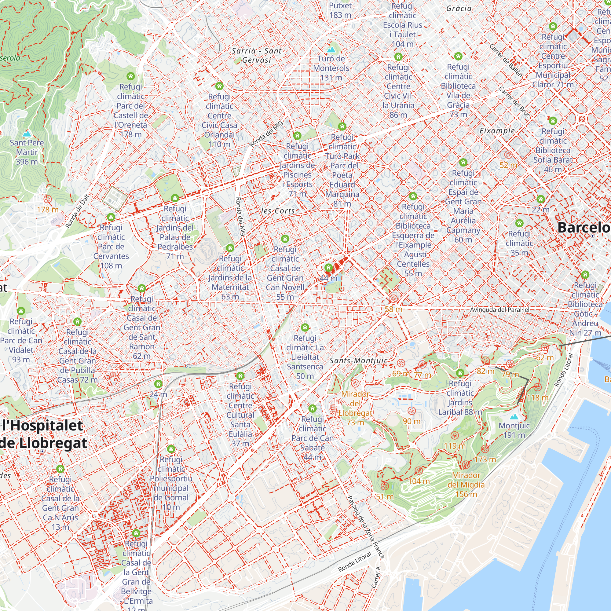 Refugi climàtic Centre Cívic Cotxeres de Sants map