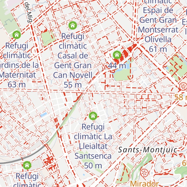 Map of Refugi climàtic Centre Cívic Cotxeres de Sants