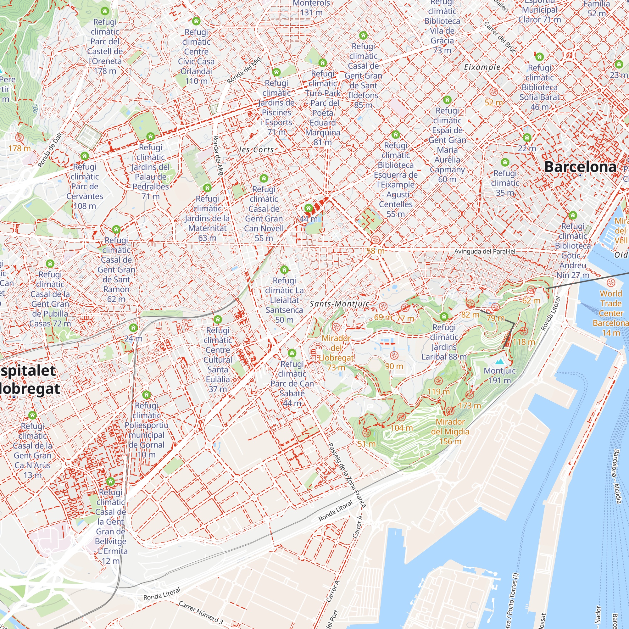 Refugi climàtic Parc de la Font Florida map
