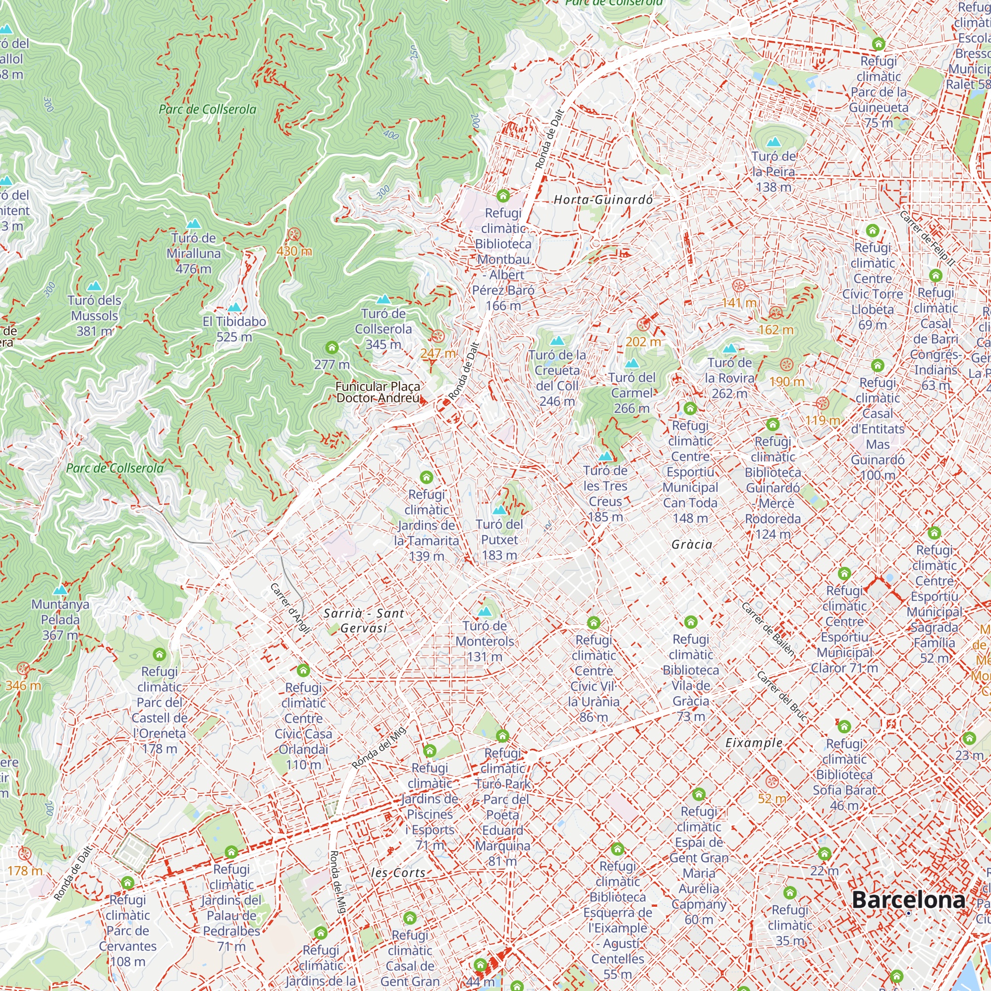 Refugi climàtic Centre Esportiu Municipal Putxet map
