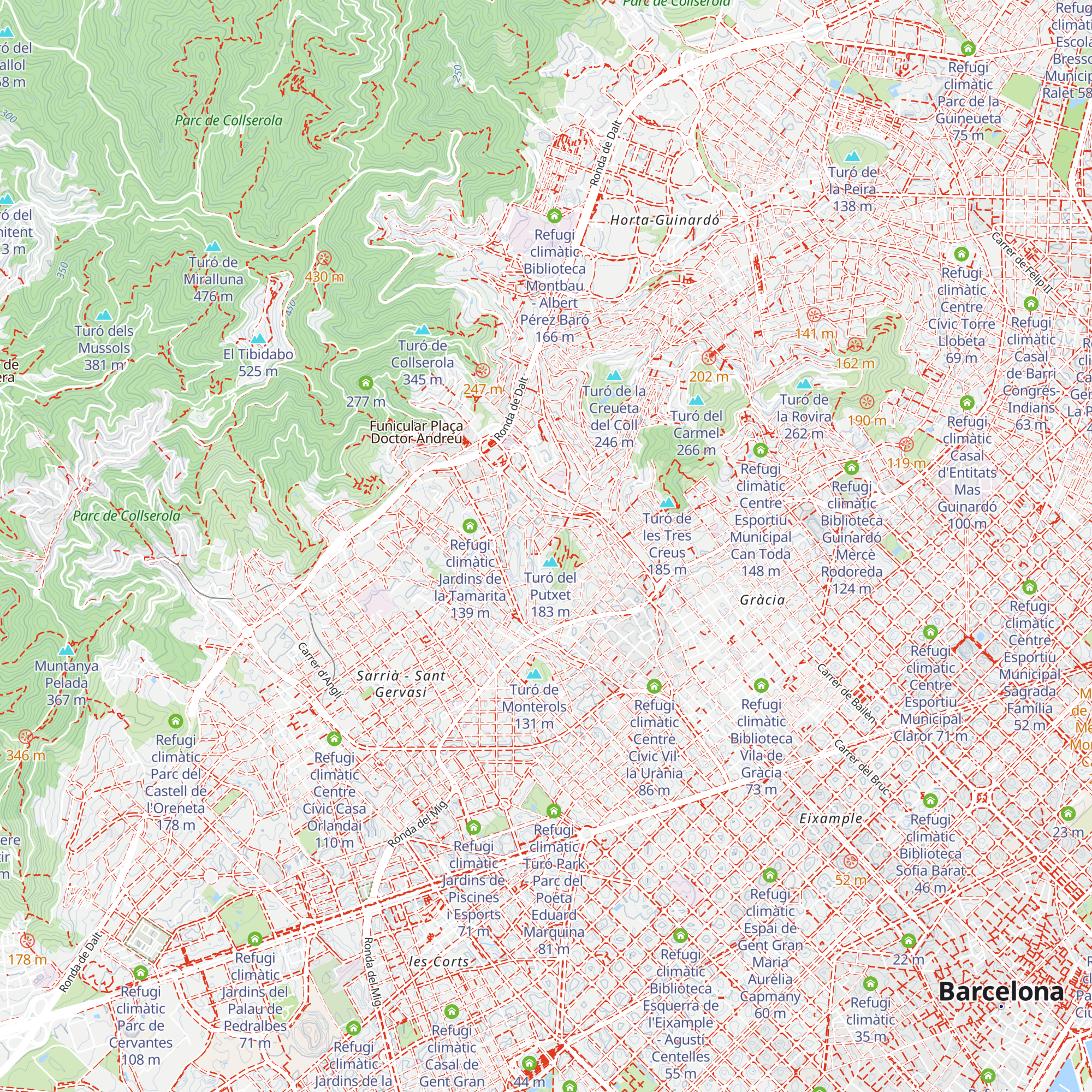 Refugi climàtic Centre Esportiu Municipal Putxet map