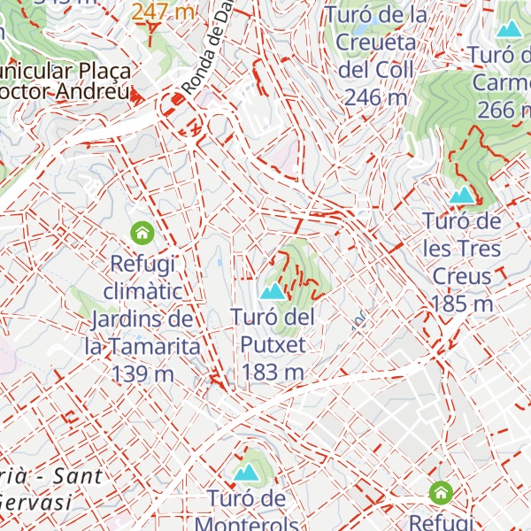 Map of Refugi climàtic Centre Esportiu Municipal Putxet