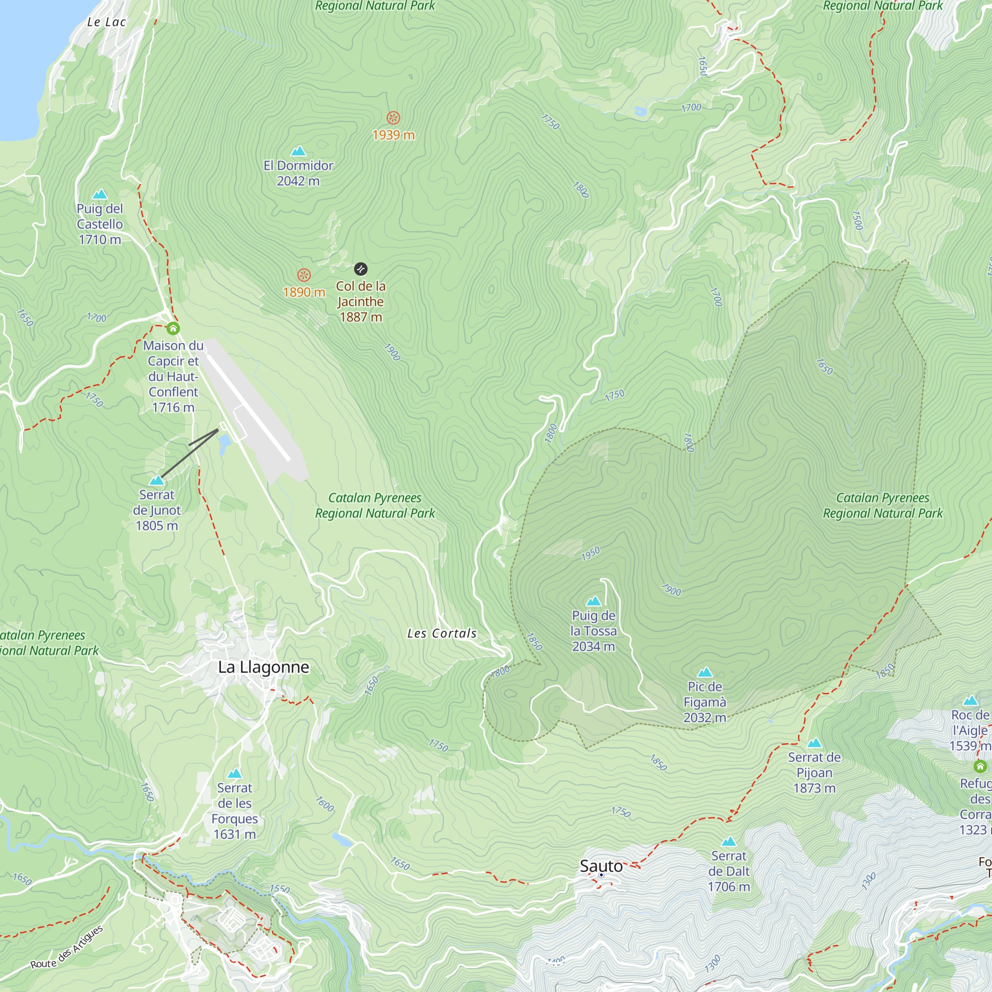 Cabane du col de la Llossa map