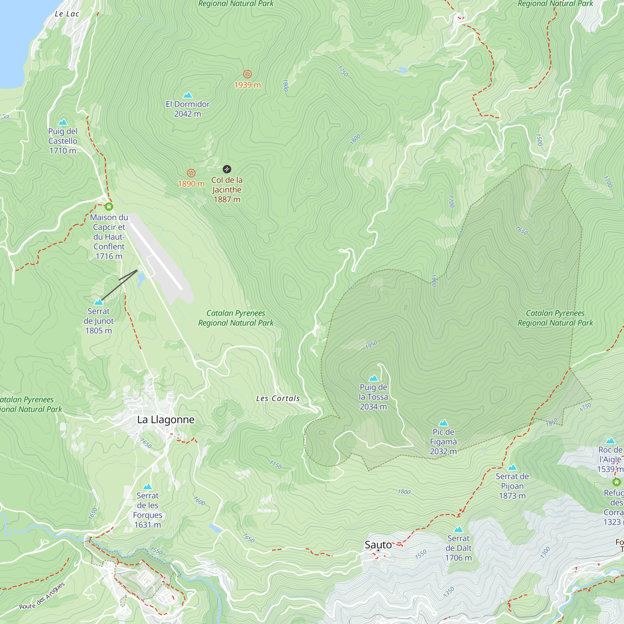 Cabane du col de la Llossa map