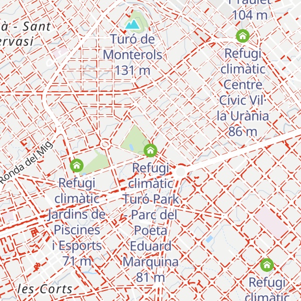 Map of Refugi climàtic Turó Park - Parc del Poeta Eduard Marquina