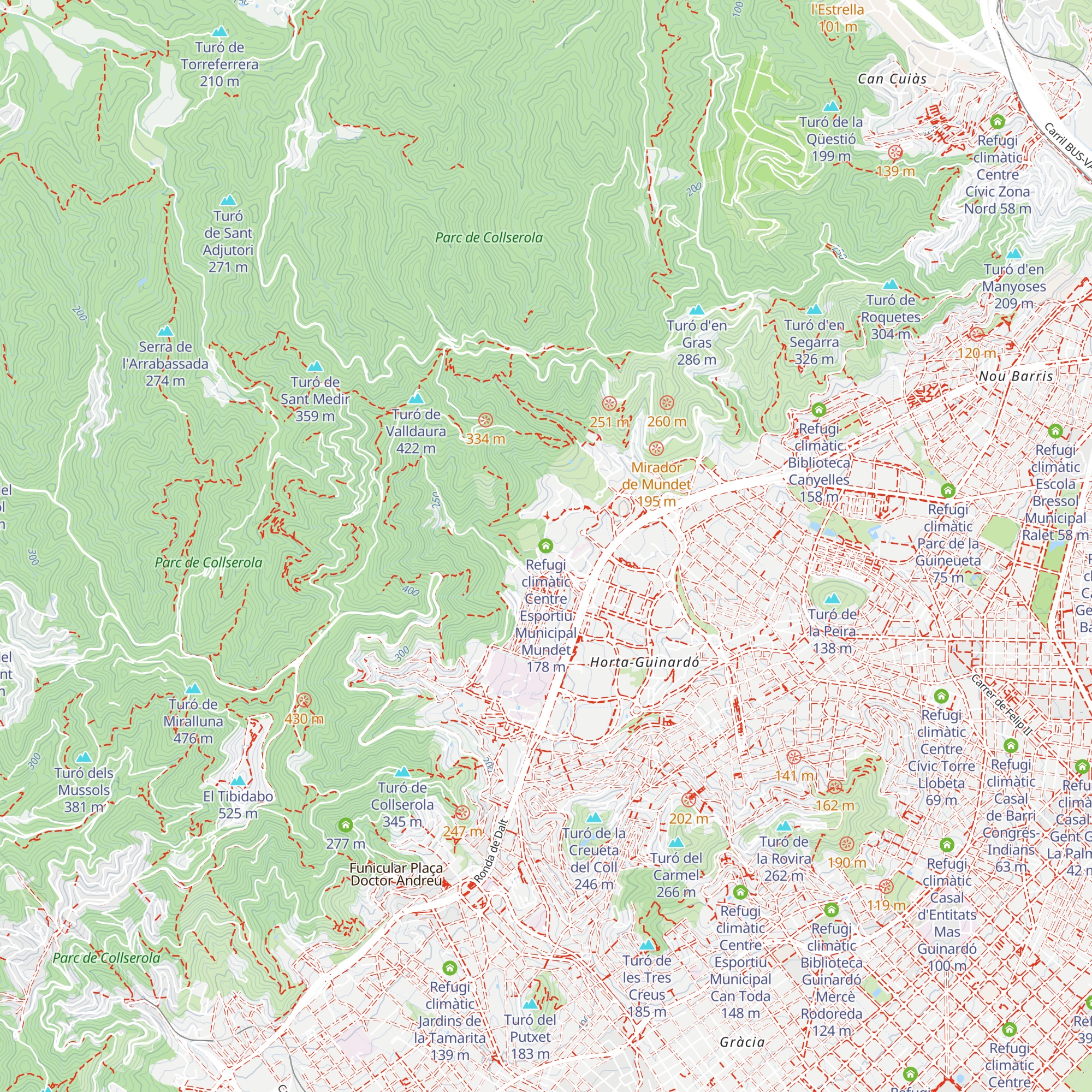 Refugi climàtic Centre Esportiu Municipal Mundet map