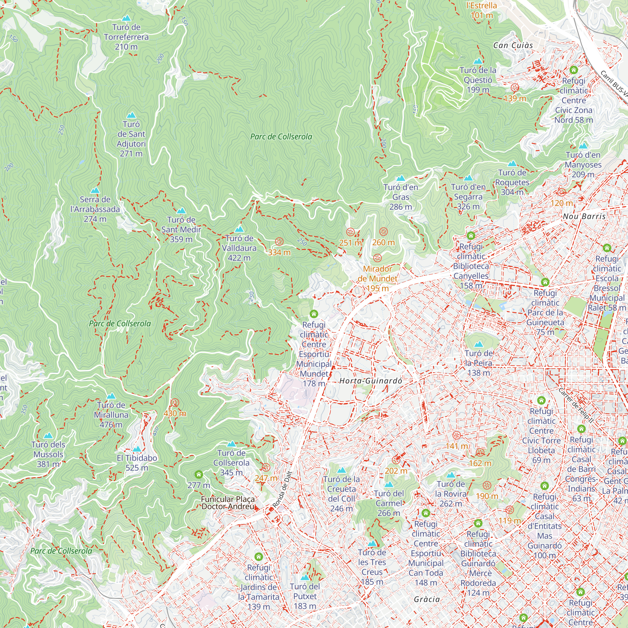 Refugi climàtic Centre Esportiu Municipal Mundet map