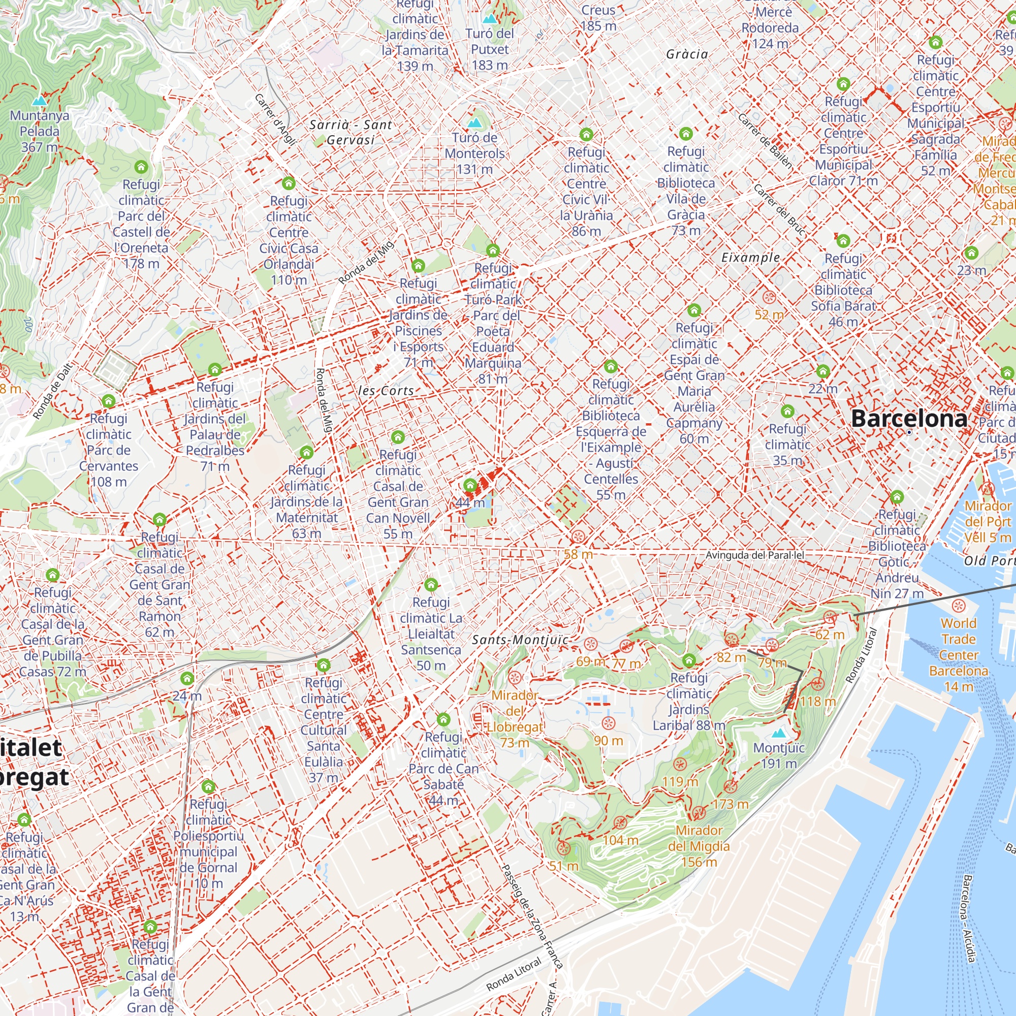 Refugi climàtic Centre Cívic Casinet d'Hostafrancs map