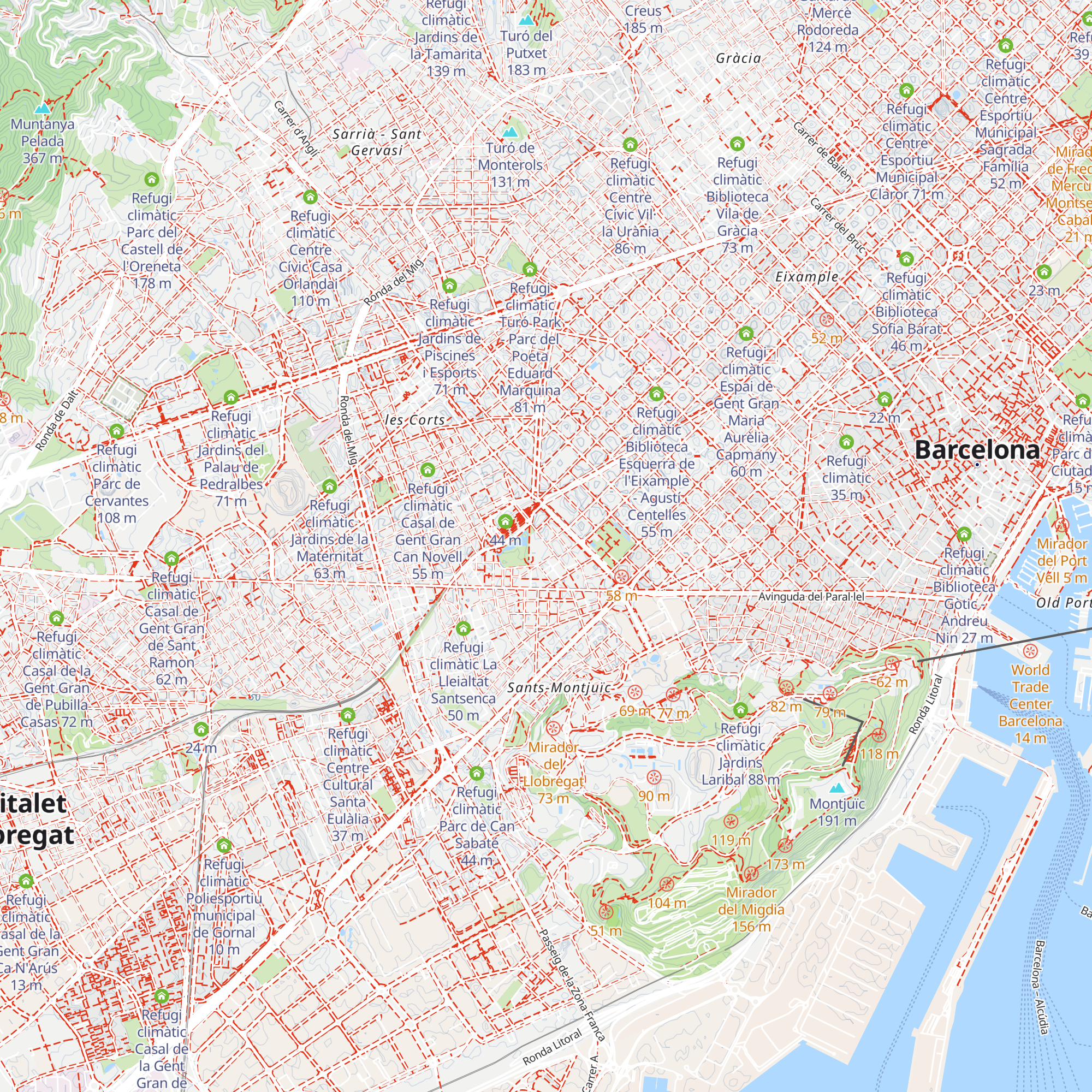 Refugi climàtic Centre Cívic Casinet d'Hostafrancs map
