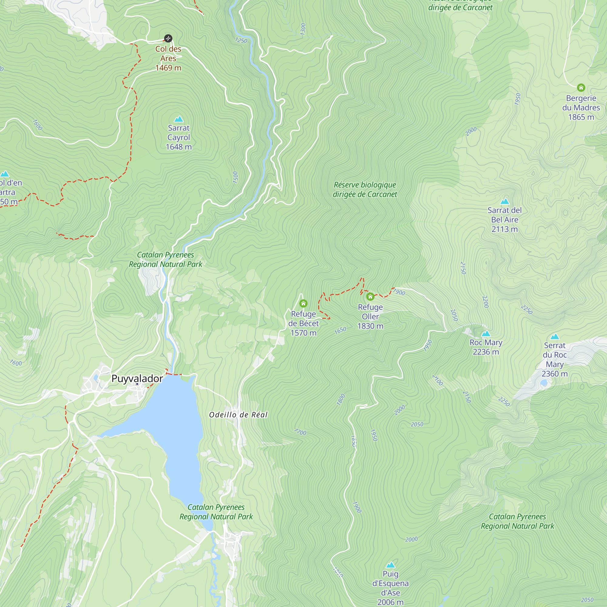 Refuge de Bécet map