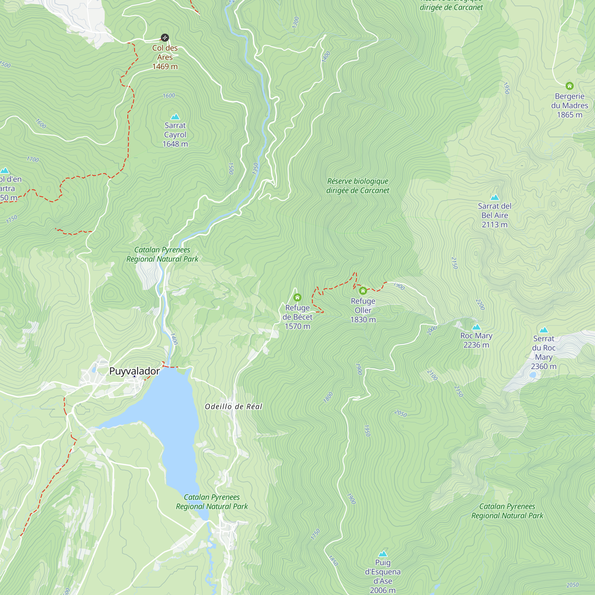 Refuge de Bécet map