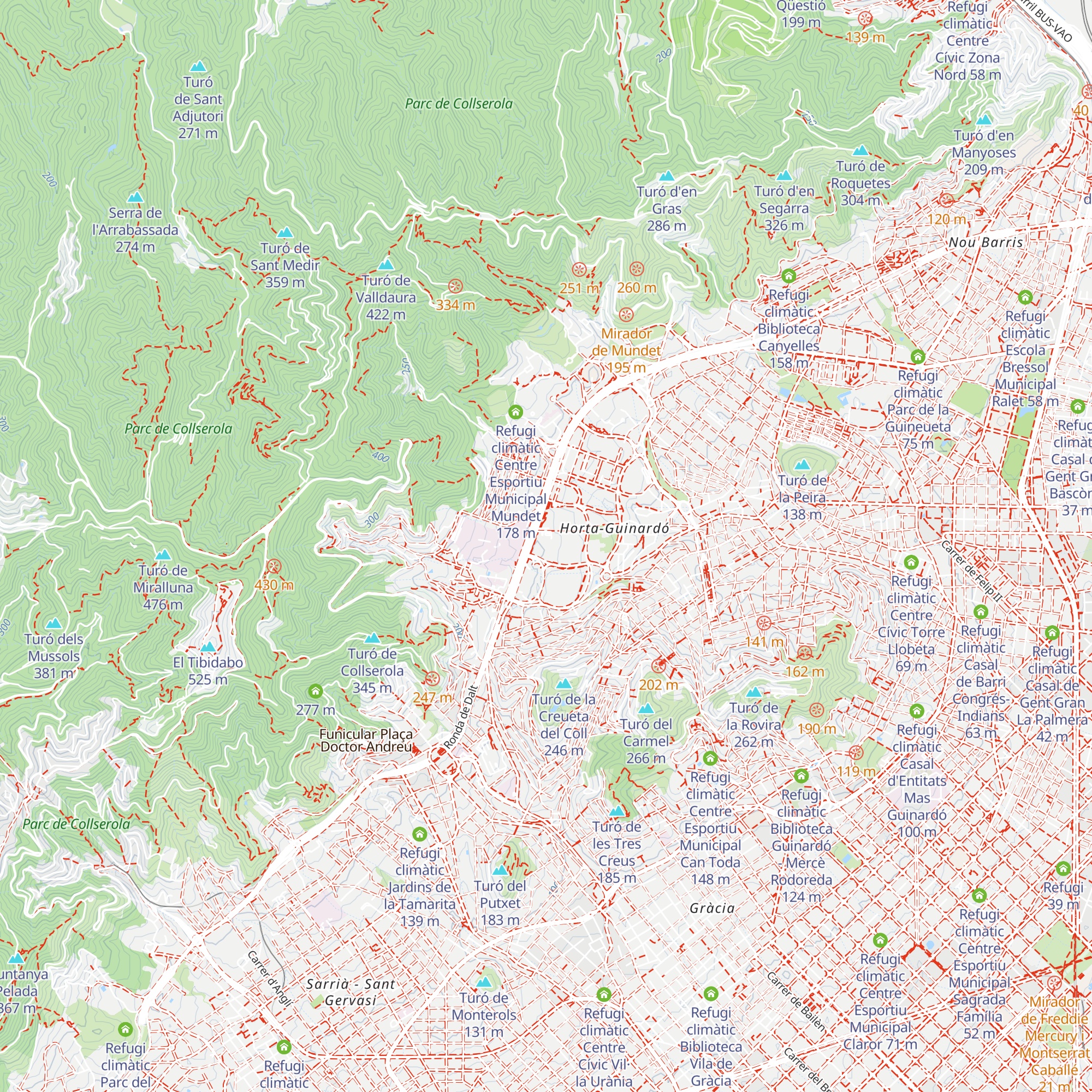 Refugi climàtic Centre Esportiu Municipal Olímpics Vall Hebron map