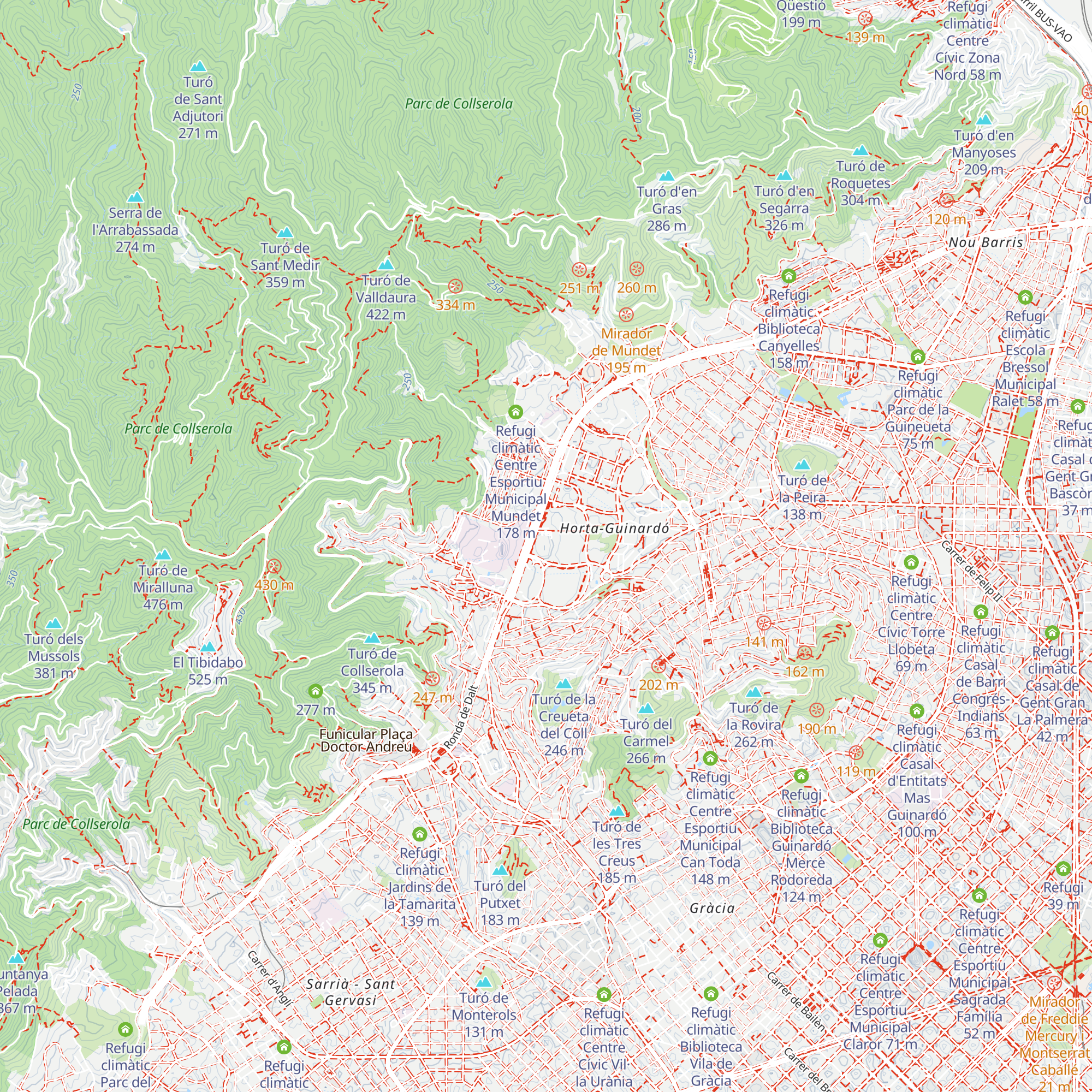 Refugi climàtic Centre Esportiu Municipal Olímpics Vall Hebron map