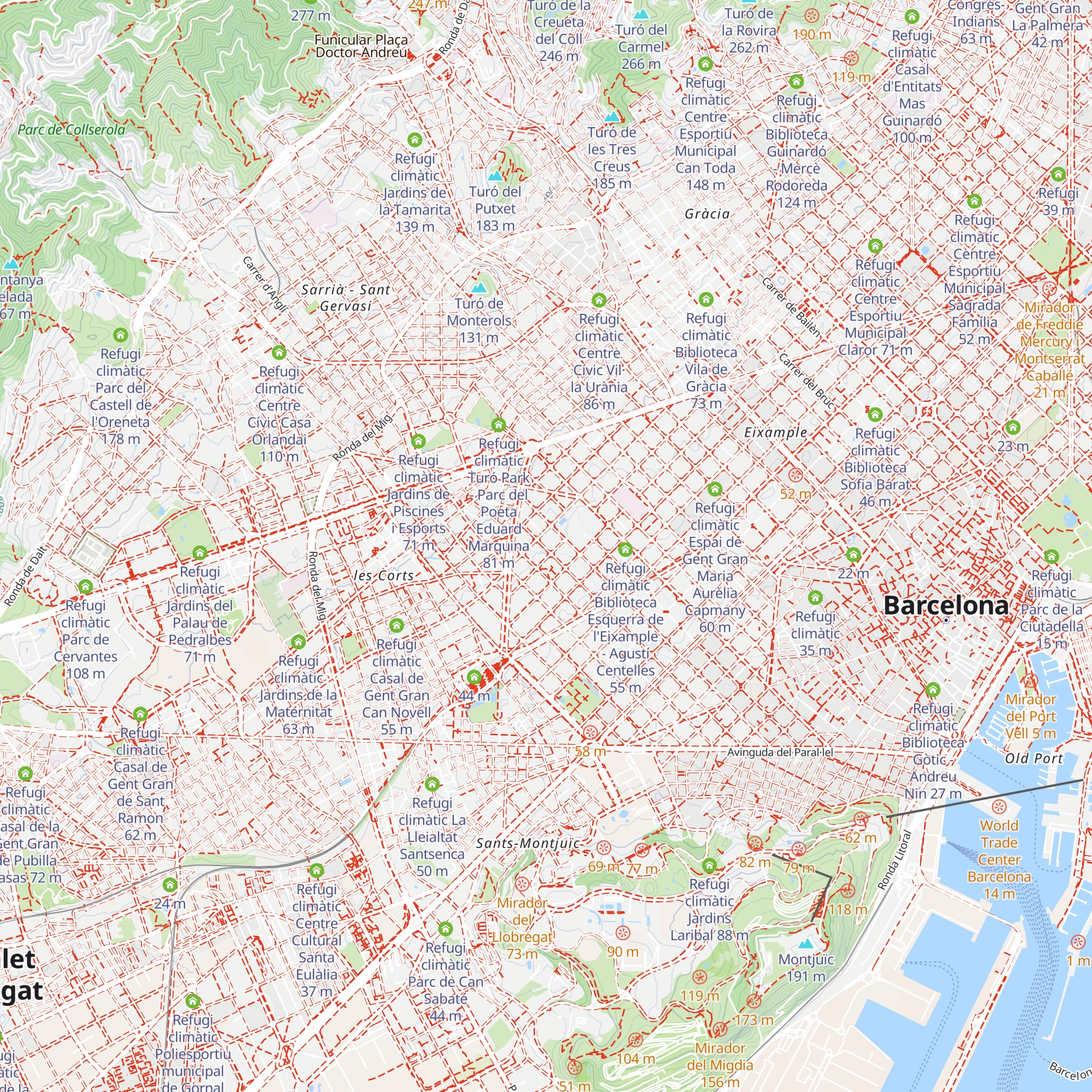 Refugi climàtic Espai de Gent Gran Montserrat Olivella map