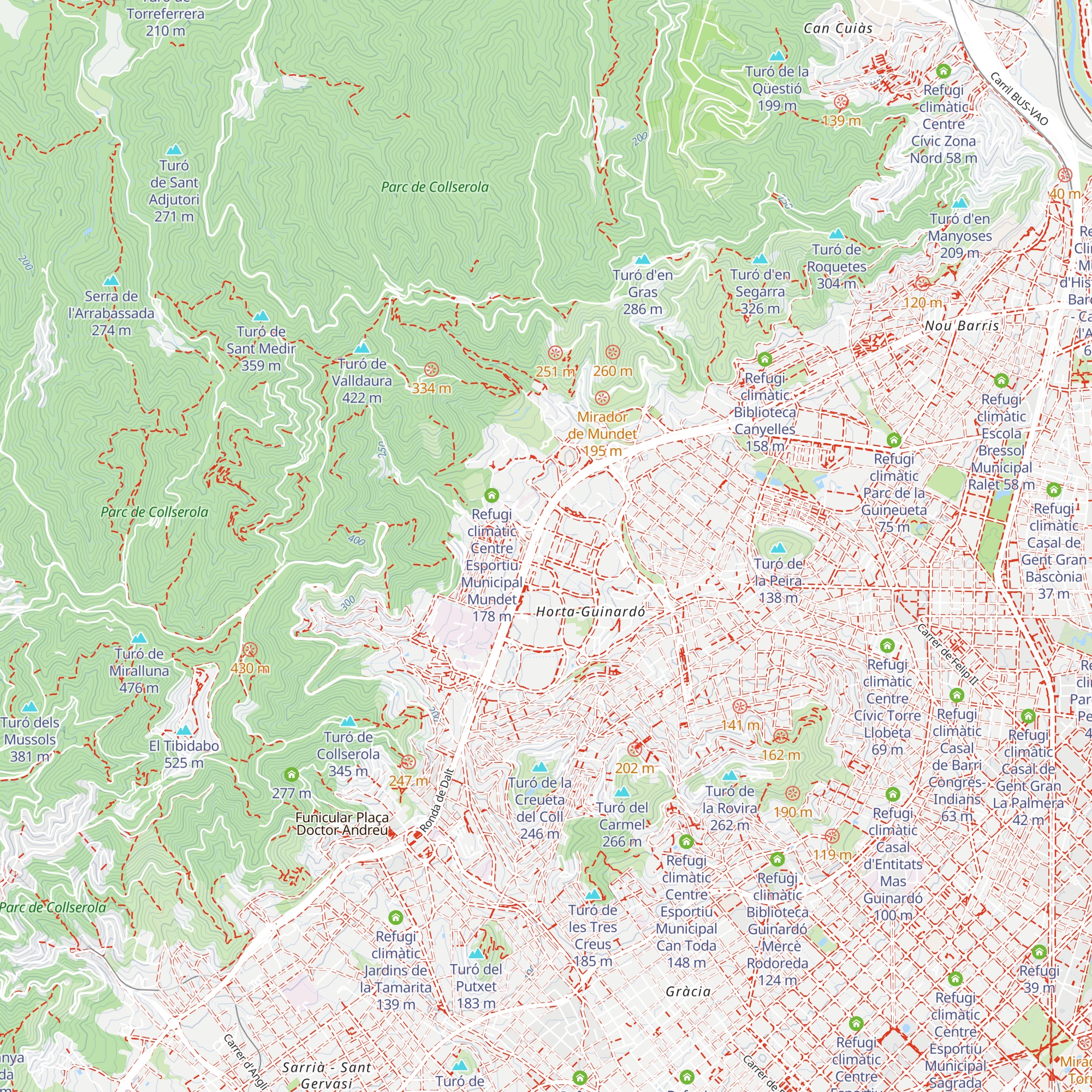 Refugi climàtic Casal de Gent Gran Vall d'Hebron map