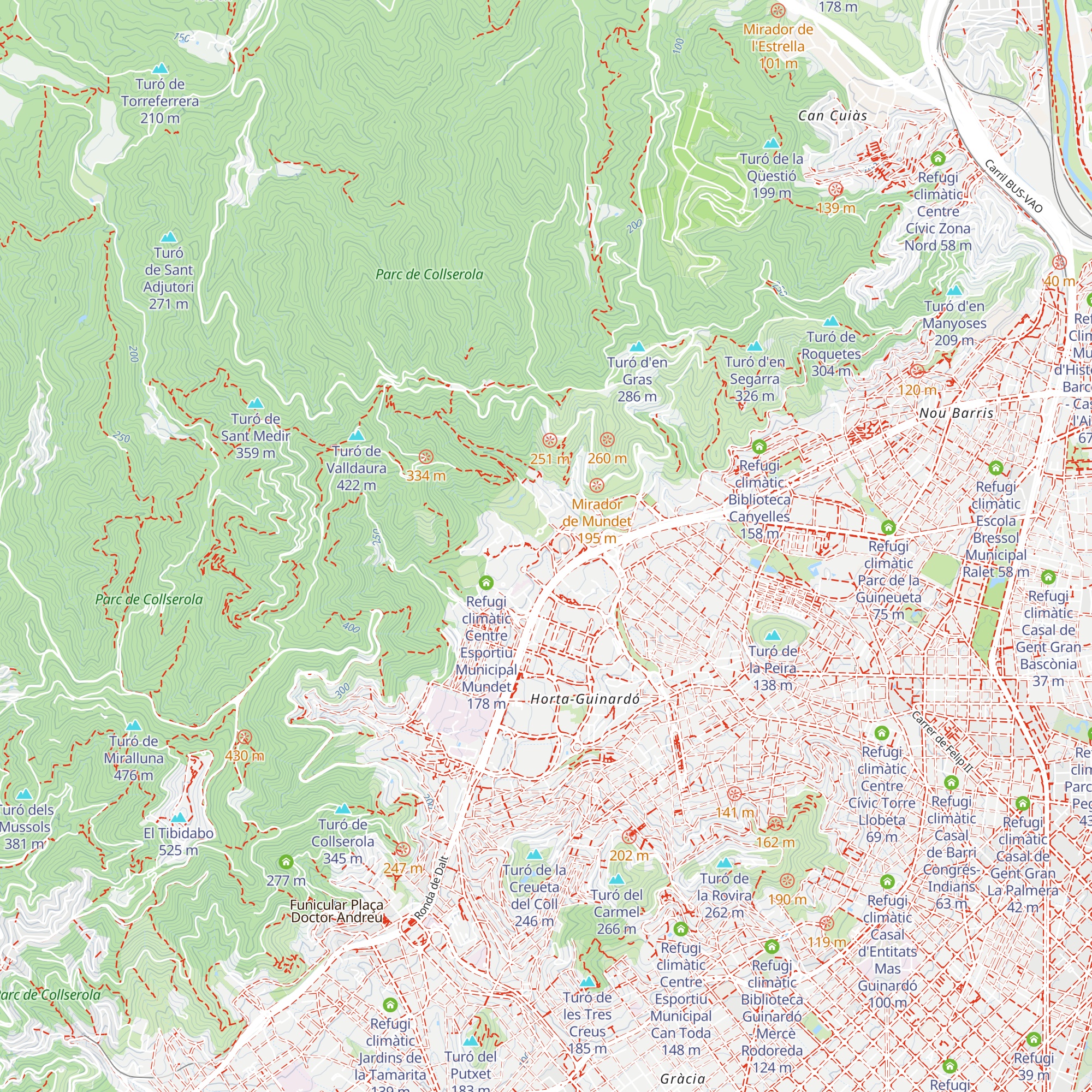 Refugi climàtic Parc del Laberint d'Horta map