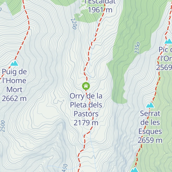 Map of Orry de la Pleta dels Pastors