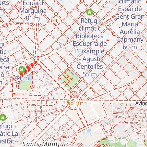 Map of Refugi climàtic Biblioteca Joan Miró