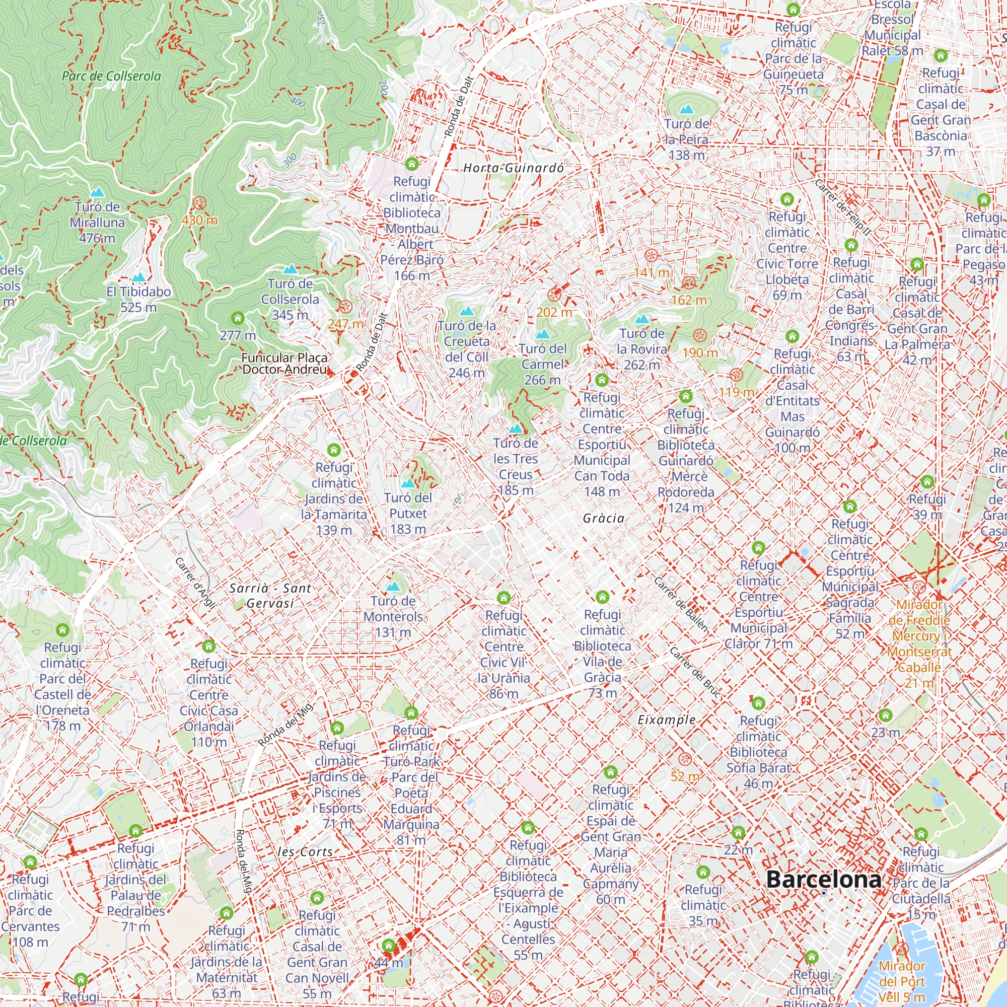 Refugi climàtic Biblioteca Jaume Fuster map