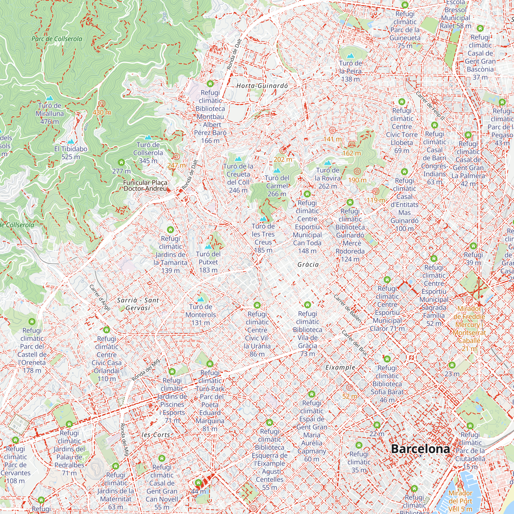 Refugi climàtic Biblioteca Jaume Fuster map