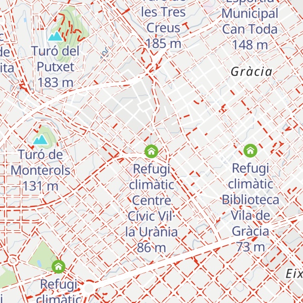 Map of Refugi climàtic Centre Cívic Vil·la Urània