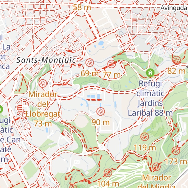 Map of Refugi climàtic Centre Esportiu Municipal Piscines Bernat Picornell