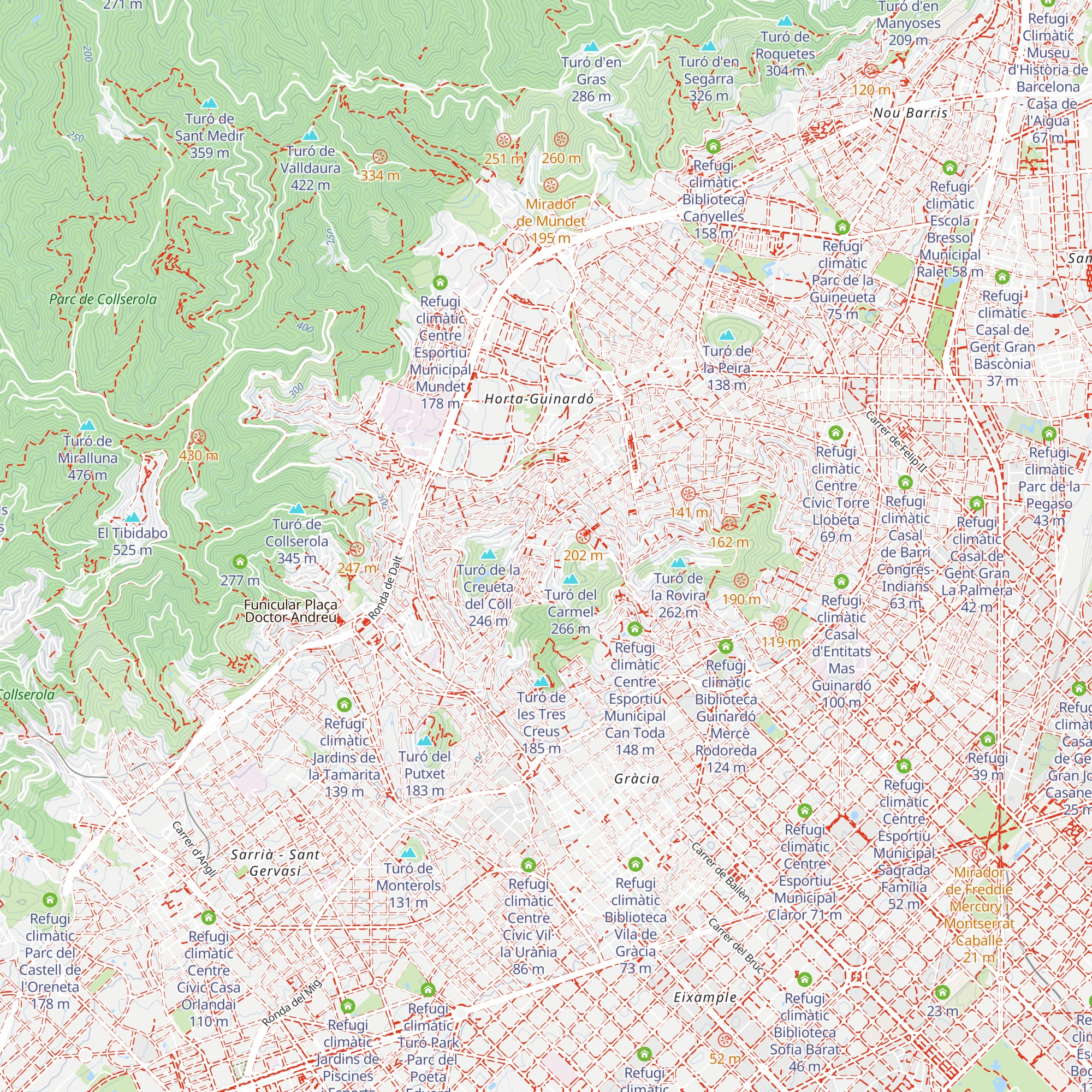 Refugi climàtic Centre Cívic El Carmel map