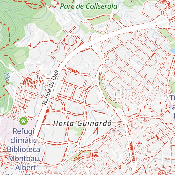 Map of Refugi climàtic Casal de Barri Can Travi de la Vall d'Hebron