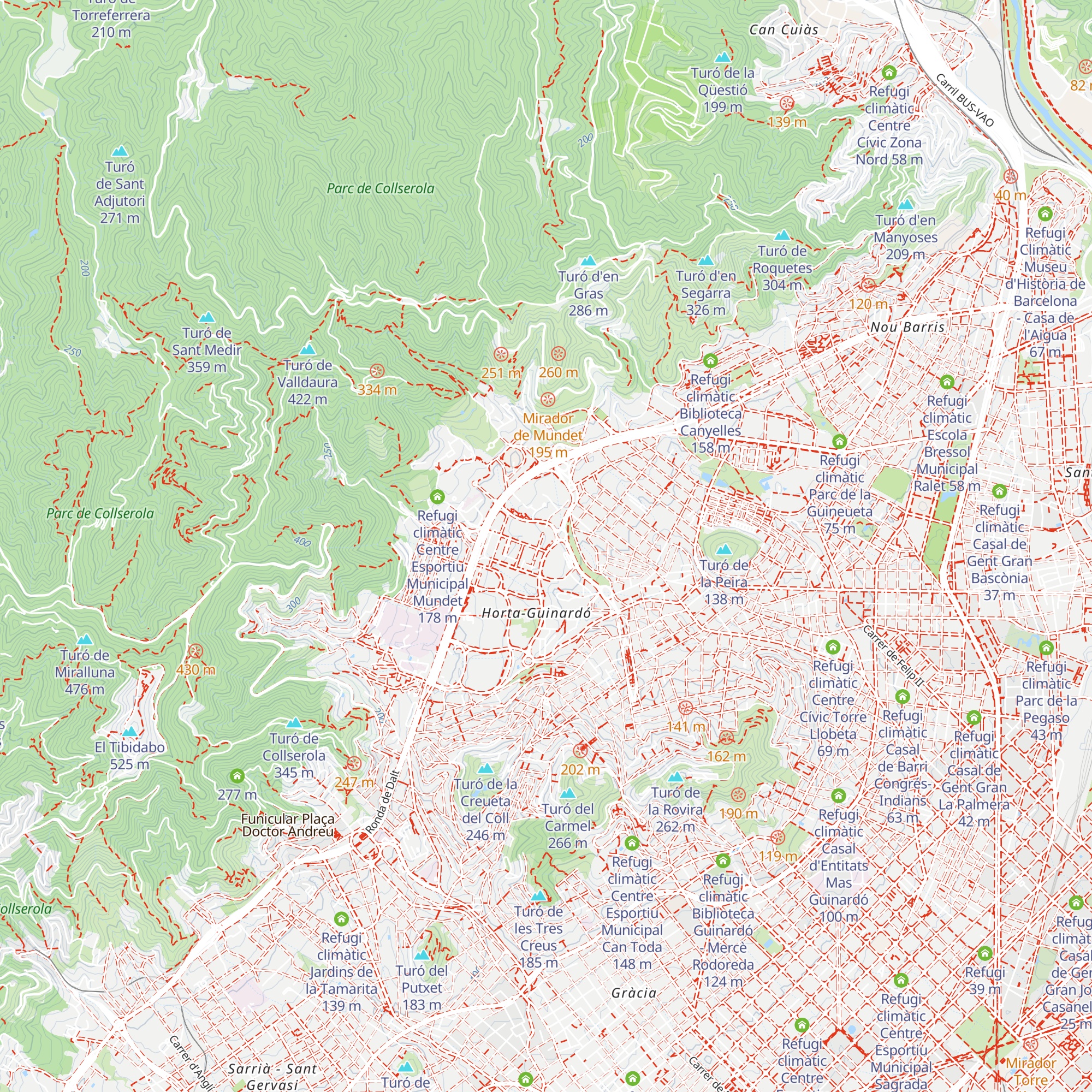 Refugi climàtic Casal de Barri Can Travi de la Vall d'Hebron map