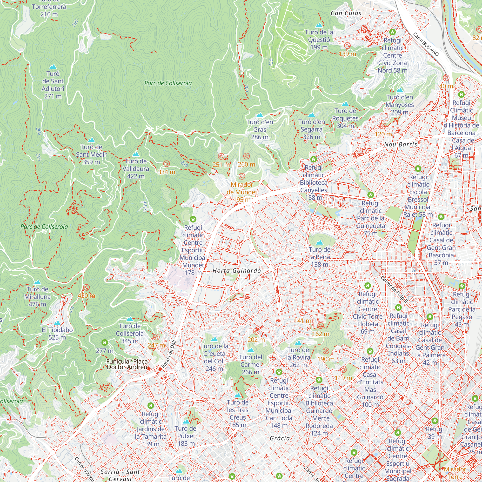 Refugi climàtic Casal de Barri Can Travi de la Vall d'Hebron map